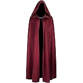 JPXH Medieval Cloak with Hood Renaissance Cape for Men and Women Halloween Costume