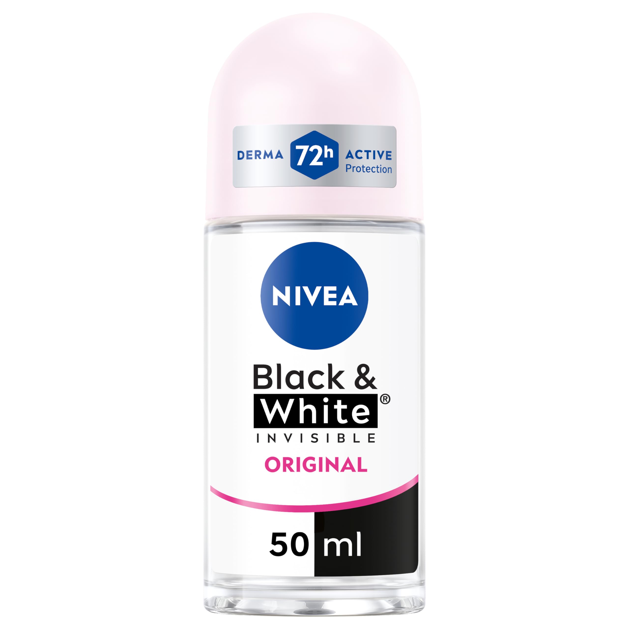 Nivea Black & White Original Roll-On Deodorant, 6 x 50 ml