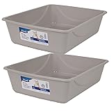 Petmate Litter Pan, Blue Mesa/ Mouse Grey, Large, 2