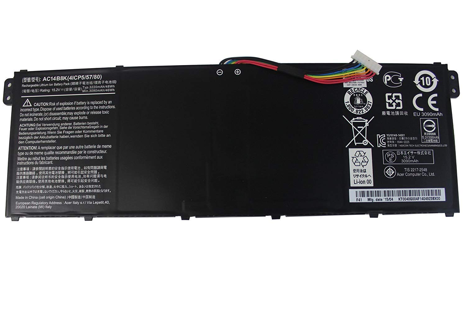 ASKC 15.2V 48Wh AC14B8K Battery for Acer Aspire E3-111 ES1-511 V3-111 V3-371 V5-132 E5-771G Chromebook 11 CB3-111 13 CB5-311 15 CB3-531 TravelMate B115-M Series Laptop