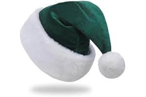 JKSVE Santa Hat,Adults Unisex Velvet Christmas Hat,New Year Festive Party Christmas Supplies