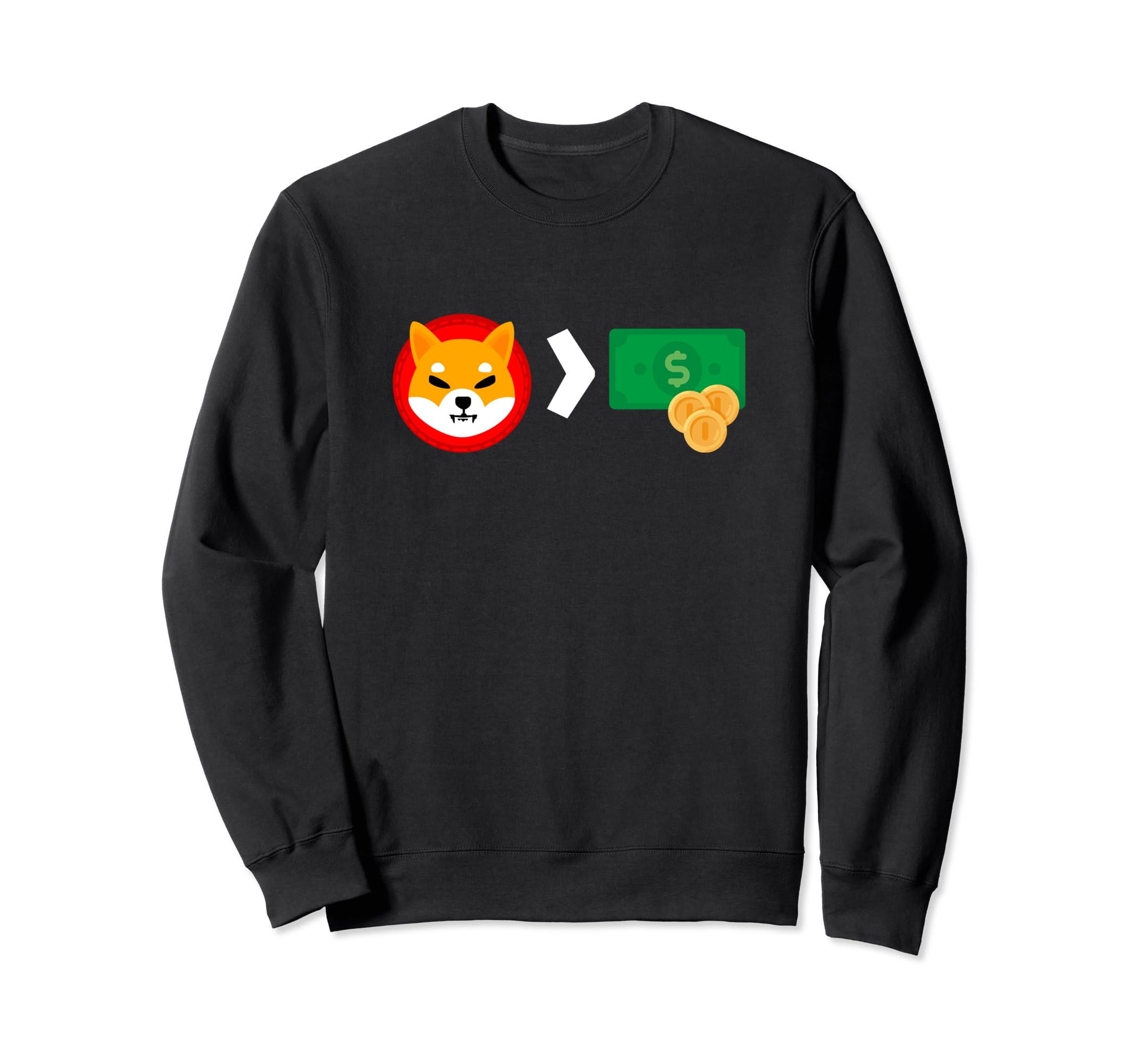 Shiba Inu Coin Vs Dollar Bill Blockchain Cryptocurrency HODL Sweatshirt