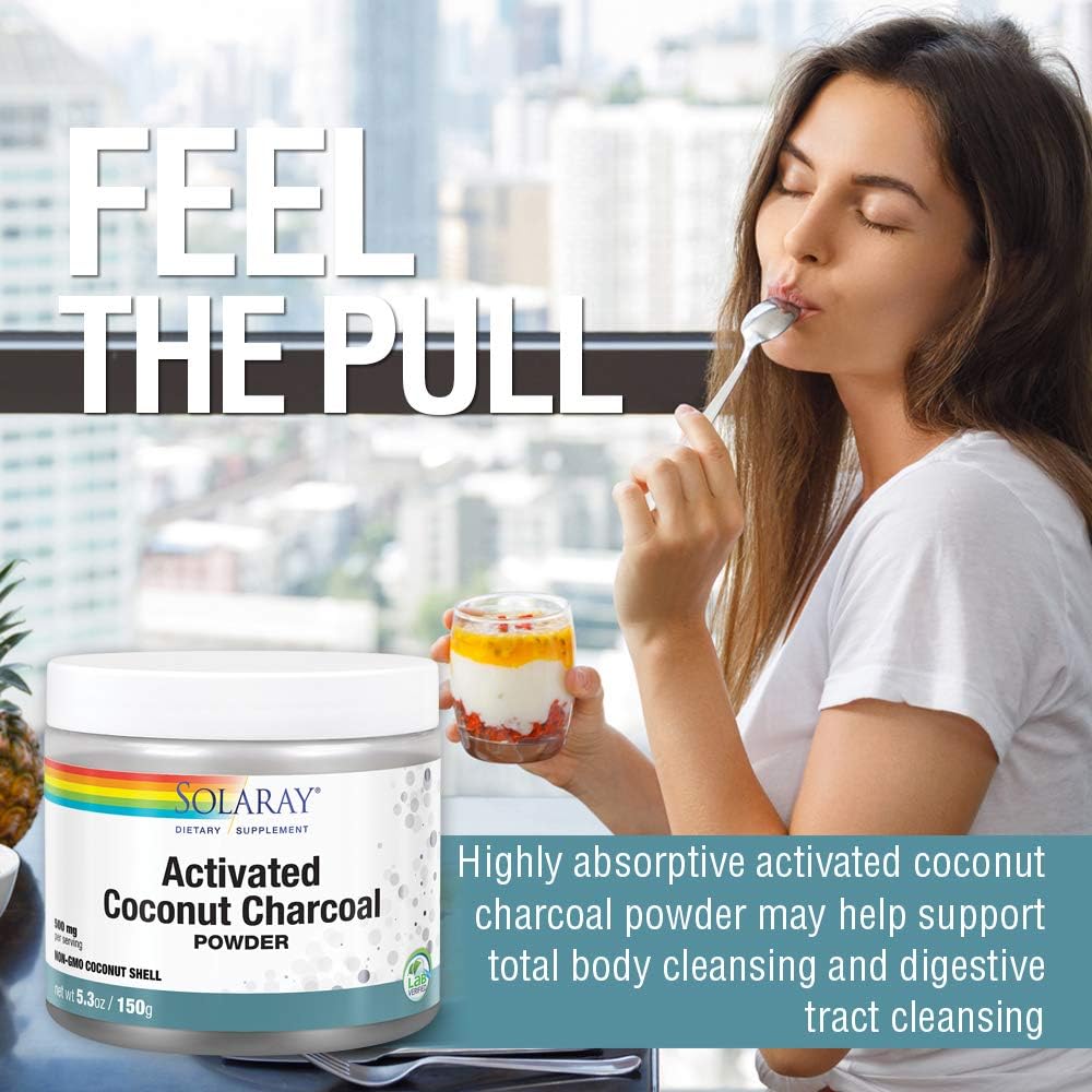 Solaray Activated Coconut Charcoal Powder 500 mg | Healthy Inner Cleansing & Digestive Tract Support | 300 Servings: Health & Personal Care