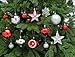 Festive 50 Piece Assorted Christmas Ornament Set, Red & Silver