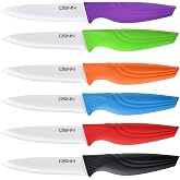 DSNN Steak Knives Set of 6 Muti-color Kitchen Ceramic Knife Set Sharp Outdoor BBQ Knife