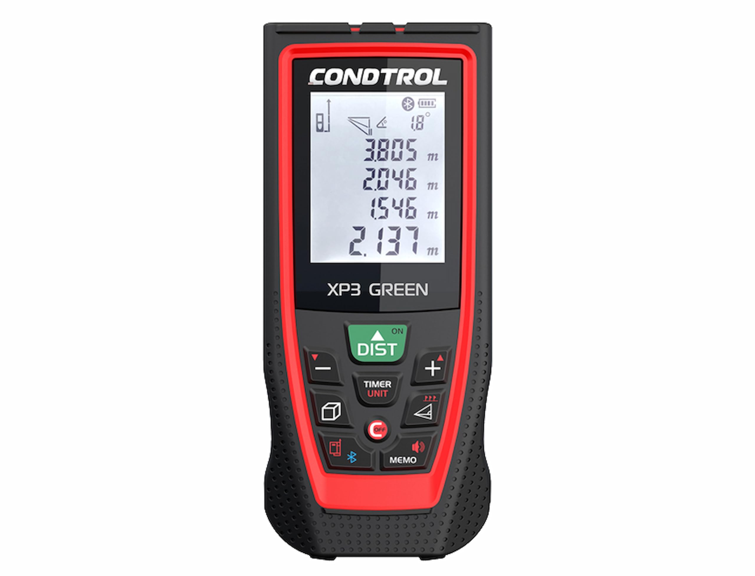 CONDTROL - XP3 Green Range Finder - Range 0.05 to 120 m - Clearly Visible Green Beam - 30 Values ​​Memory - Bluetooth - 2+1 Year Warranty - Delivered with Accessories