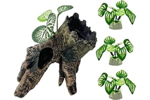 Smoothedo-Pets Fish Tank Decorations Aquarium Decor Ornaments Betta Silk Leaf pad Hammock Artifical Driftwood Rock cave Goldfish Bowl Accessories (Fish Cave Toy-D)