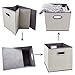 homyfort Cloth Storage Bins, Foldable Basket Cubes Organizer Container Drawers with Dual Plastic Handles for Closet, Bedroom, Toys, 6 Pack,Stripe Large(12x12x12 in)