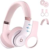 3 in 1 Beats Silicone Case for Solo 4 Headphones, Protective Covers for Shell/Ear Pad/Headband - Pink
