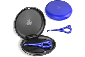 WELLCALE (2 Pack) Aligner and Retainer Case w/ 2 Aligner Tools, Solid Orthodontic Retainer Case with Magnetic Closure, Aligner Case for Invisalign- Blue & Black