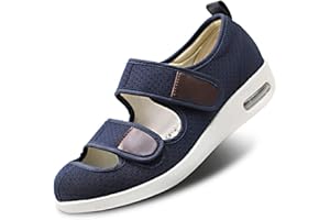 ORTHOSHOES Womens Adjustable Sandal Extra Wide Widths Diabetic Edema Walking Shoes Closed Toe Slippers Easy On/Off with 3 Pairs Insoles Replacement for Elderly Swelling Bandaged Feet