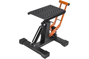 MOTOROFF Adjustable Dirt Bike Stand & Powersport Jack 1000LBS Capacity, Heavy Duty Hydraulic Motorcycle Lift Stand & Center Stand for Maintenance, Dirt Bike Accessories for Garage & Shop (New-Orange)