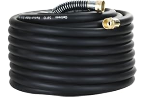 Guitrees 75FT 5/8 Heavy Duty Rubber Garden Hose - 200psi Working, 1000psi Burst - Hot/Cold Water - Five-Layered Braiding for 