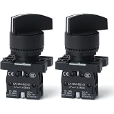 APIELE 2PCS 22MM 2Position Selector Switch Maintained Rotary Switch Long Handle 1NO LA139A-EJ21 (2 Position Maintained)