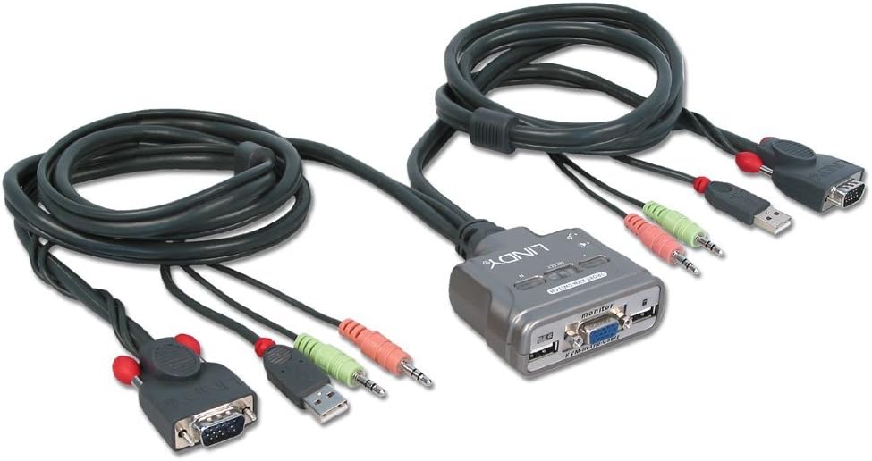 LINDY 2 Port USB KVM Switch with Audio - Control 2 Computers