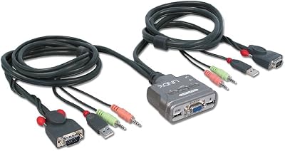 LINDY 2 Port USB KVM Switch with Audio - Control 2 Computers