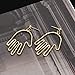JIEPING Funny Creative Hollow Hand Shaped Dangle Earrings
