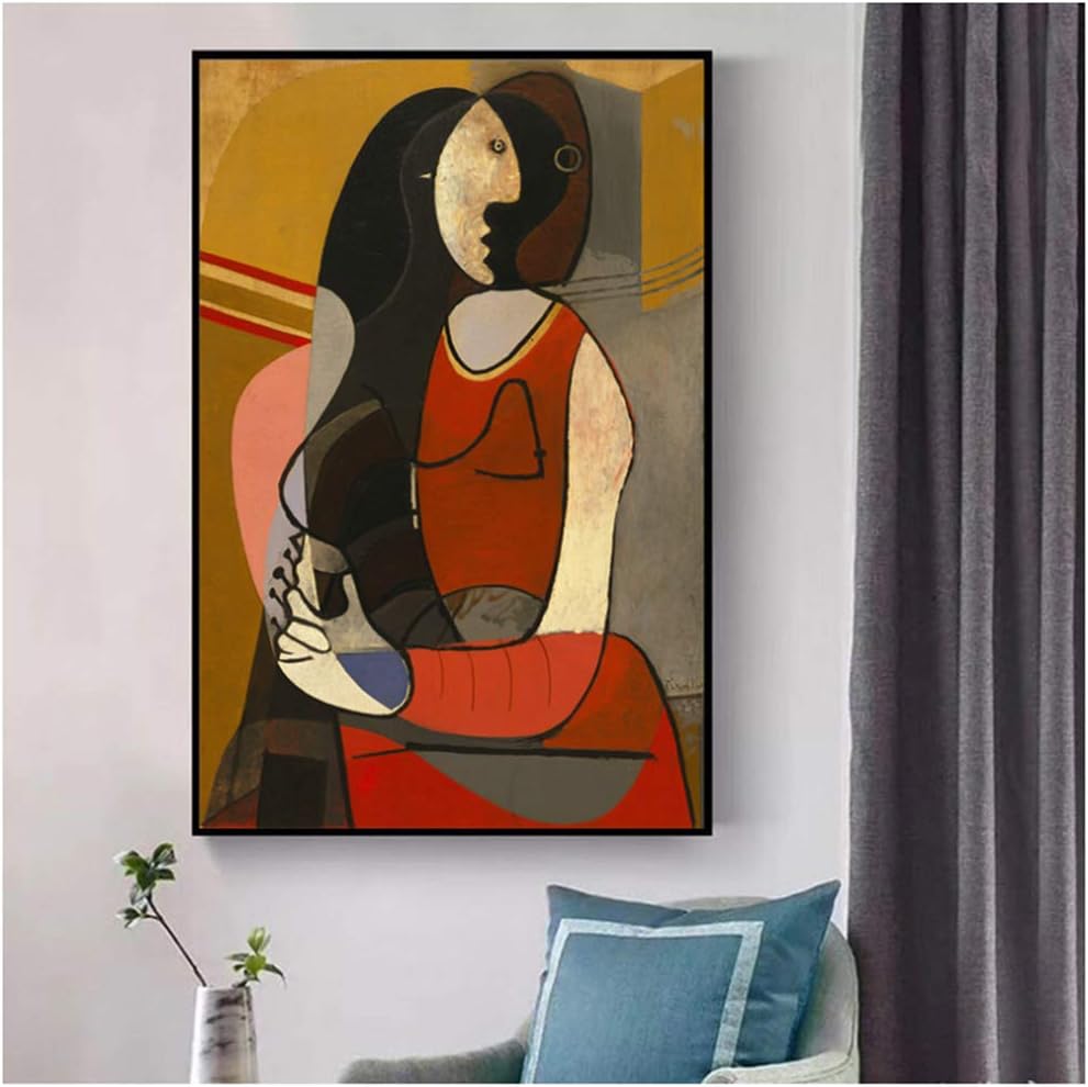 Empty Arte Famoso Mujer sentada Pablo Picasso Lienzo Pintura Abstracta