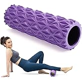 Zmarthumb Foam Roller - 15 inch Deep Tissue Massager for Muscle Massage, Myofascial Trigger Point Release, Exercise, Yoga, Pilates & Stretching(Purple)