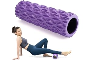Zmarthumb Foam Roller - 15 inch Deep Tissue Massager for Muscle Massage, Myofascial Trigger Point Release, Exercise, Yoga, Pilates & Stretching(Purple)