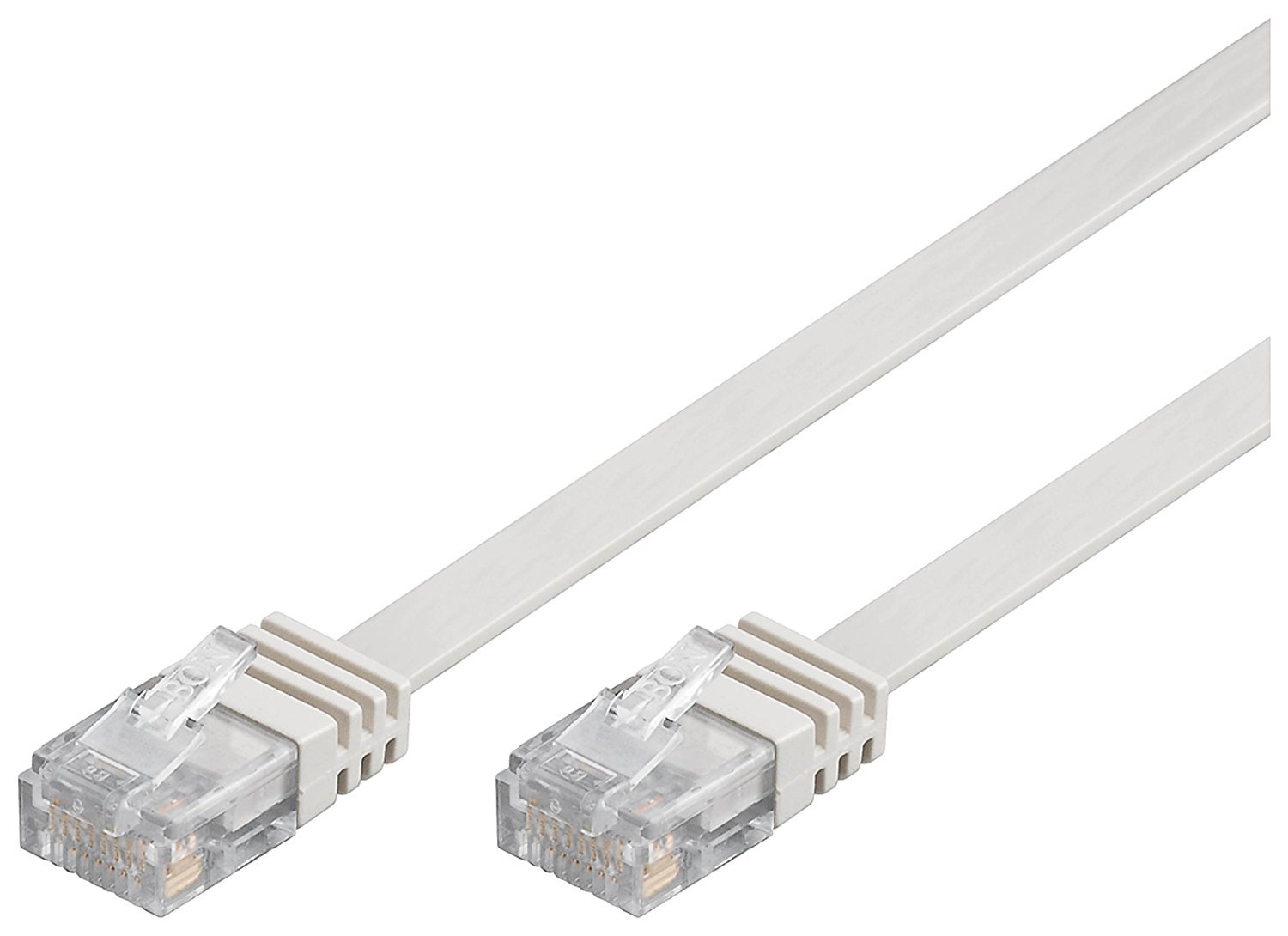Goobay 95157 CAT 6 Ethernet Flat-Patch Cable, U/UTP, White, 15 m Length