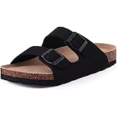 ODOLY Unisex Cork Footbed Slide Sandal, Arch Support Summer Outdoor Sandals with Adjustable Buckle for Women and Men