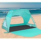 Beach Tent, Portable Sun Shelter for 2/3/4/6-8 Person with UPF 50+ UV Protection, Easy Setup Waterproof Beach Shade Canopy Cabana for Family Outdoor and Picnics, Fishing with Carrying Bag