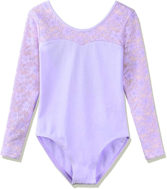 Amazon Co Jp Baohulu バレエレオタード 子ども用 体操服 バレエウェア 可愛い花柄付 伸縮性いい 長袖 Uネック 新体操服 スカートなし 女の子用 レオタード 服 ファッション小物