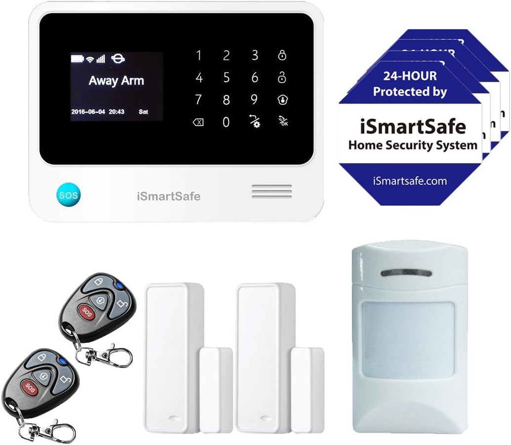 iSmartSafe Wireless Home Security System Basic Package - Cellular and WiFi Burglar Alarm - White
