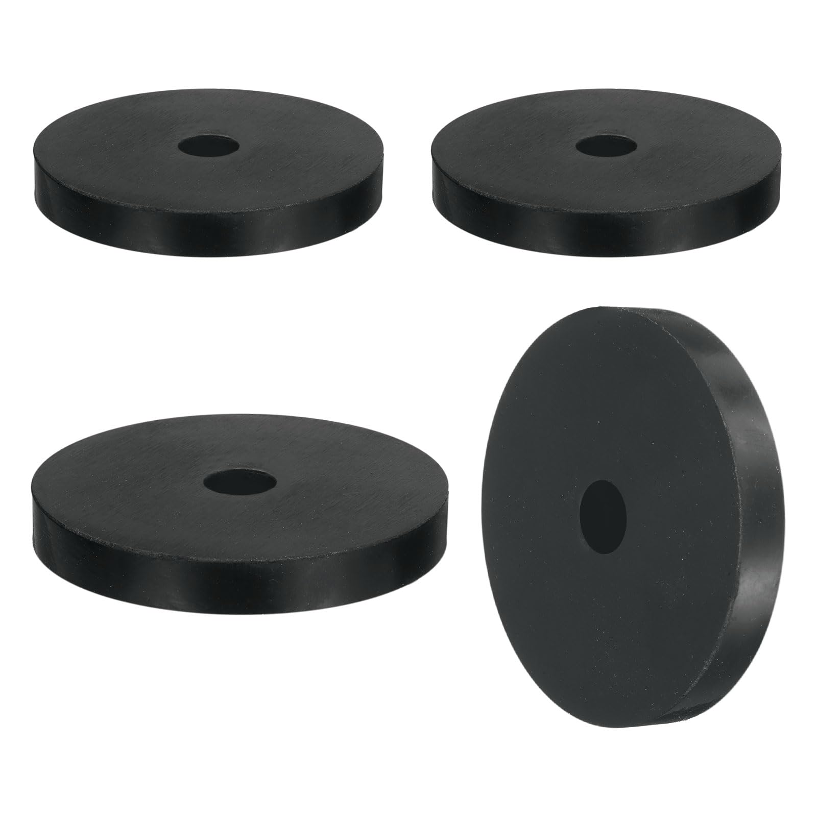 Photo 1 of uxcell 4Pcs Thick Rubber Spacer, 2-3/4 Inch OD x 1/2 Inch ID x 3/8 Inch Thickness Round Rubber Bushings Anti Vibration Flat Spacer Washers for Home Industrial Machinery