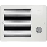 174 White Grille Wall Heater with Built-in Adjustable Thermostat, 750/1500W, 120/240V AC,Equipped with Manual Reset Thermal Overload Protector,Heating Coverage Area: 100&ndash;150 sq. ft.