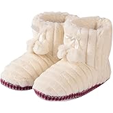 Forfoot Winter Slippers Booties for Women, Cozy Fleece House Shoes Indoor Bedroom Fuzzy Ankle Boot Slippers