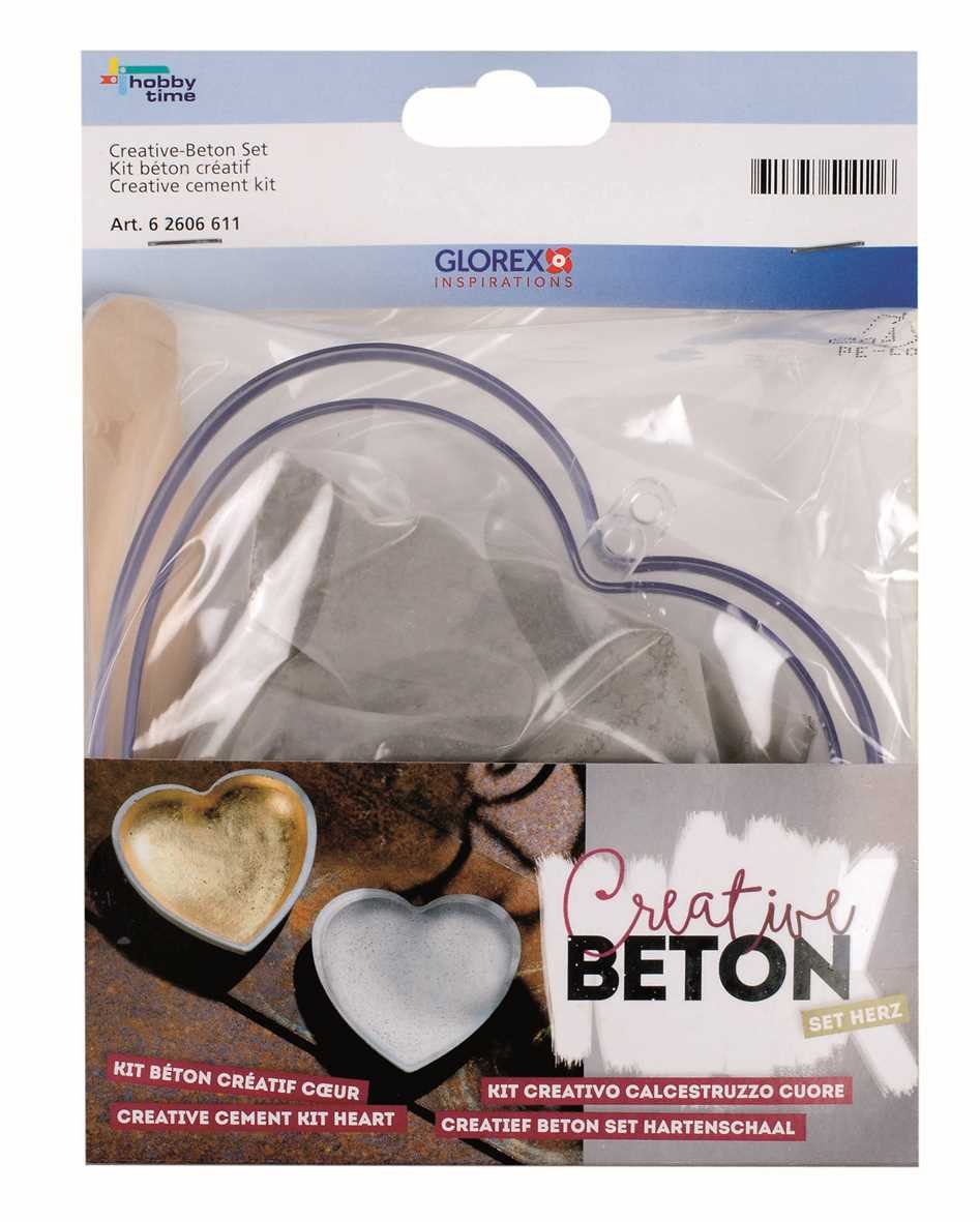 Glorex Creative Concrete Heart Set, 13 x 14 x 3 cm