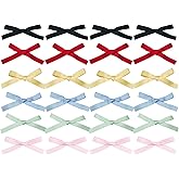 24PCS Small Hair Bows for Women - Mini Hair Bows for Girls - Tiny Hair Ribbons Ponytail Accessories Non-Slip Hair Clips Cute Hairpins for Birthday Party (6 Colors)