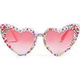 Etercycle Birthday Glasses, Birthday Girl Pink Heart Sunglasses, Fashion Girls Sunglasses Fete Day Gift Pink Happy Birth Day Party Decorations