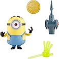 Minions toys Rise of Gru Stuart Button Activated Action Figure Approx 4-in with Sticky Hand Accessory, Gift for Kids Ages 4 Years & Older