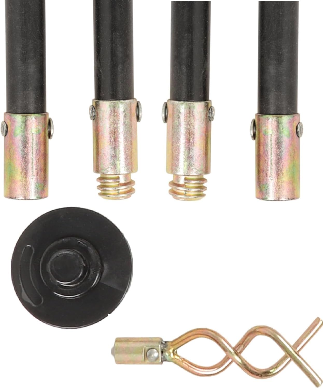 Drain RODS X 4 920mm Drain Rod Extension Set + Plunger & Double Worm Screw