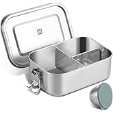 GOLDEN KEY 27oz Stainless Steel Bento Box for Kids,BPA Free Lunch Box for Kids with Leakproof Condiment Container,3 Compartment Bento box for School and Eating Out,Freezer & Dishwasher Safe(Green)