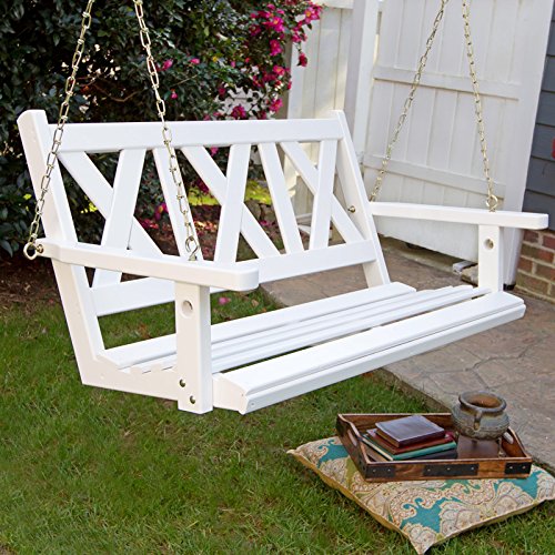 Porchgate Amish Made Haven 4ft. White Porch Swing