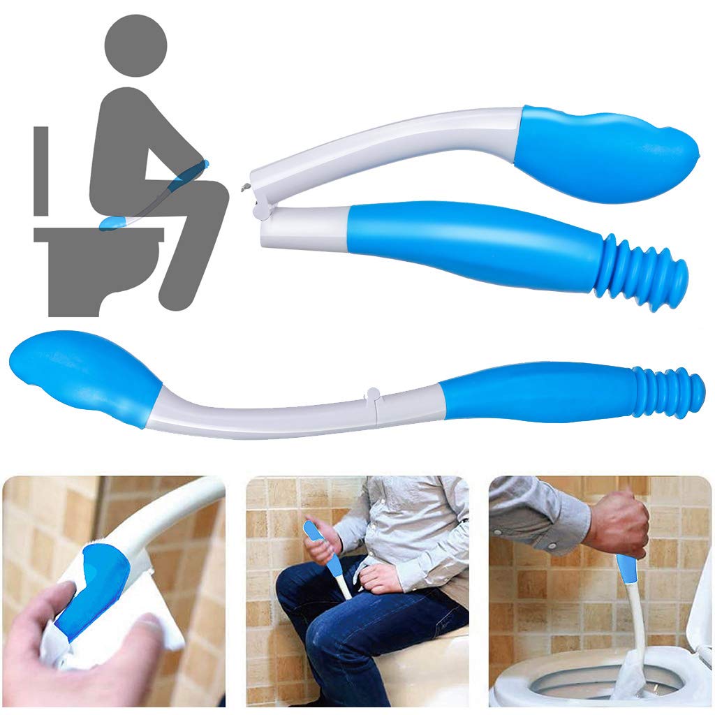 Folding Long Handle Wipe Comfort Self-Assist Toilet Aid for Elderly, Pregnant Women & Injured Persons