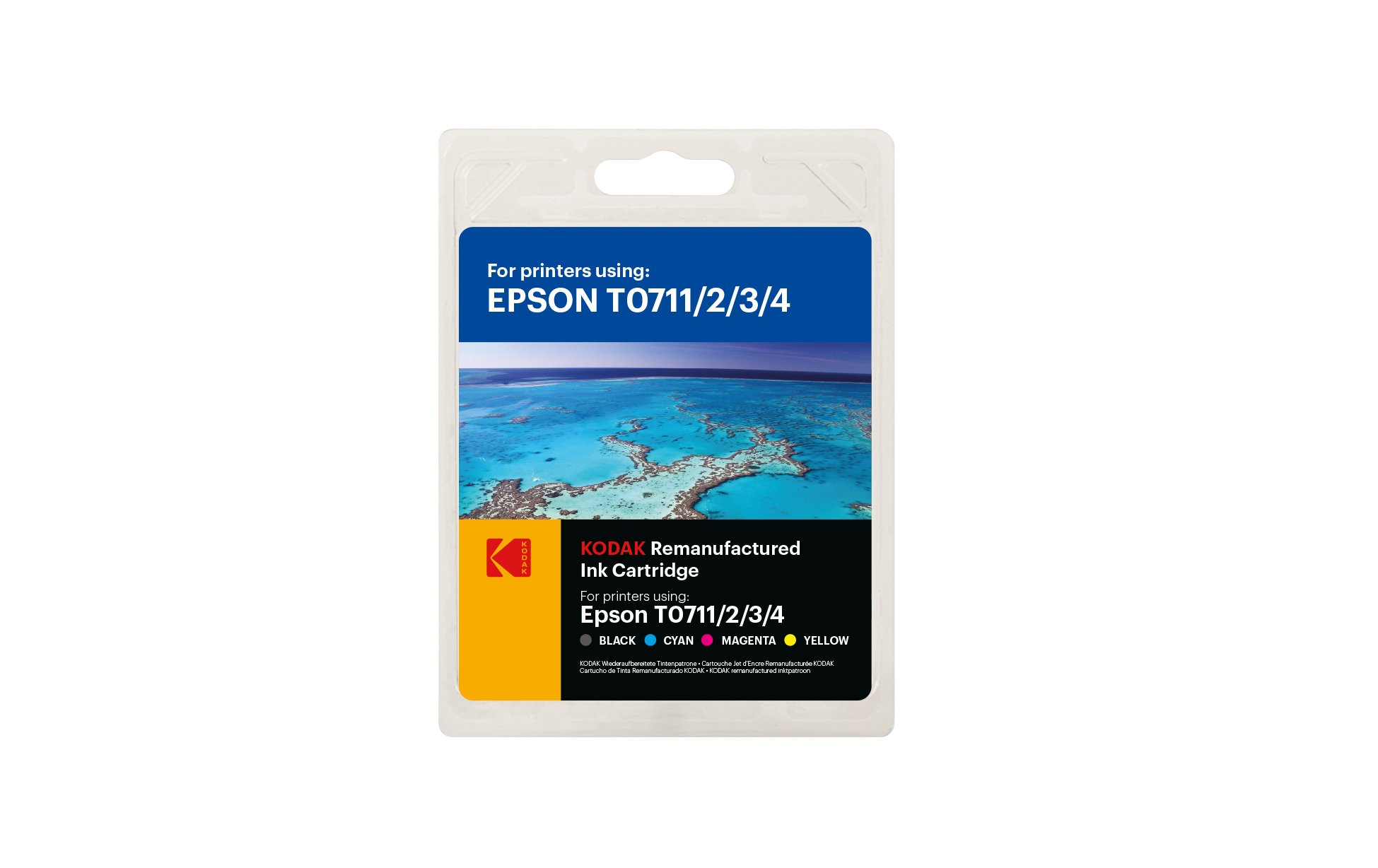 Kodak Supplies 185E007121 Suitable for Epson DX4000 Ink Multicolor Compatible to T0715/T0895 250 Pages black/495 Pages cyan/280 Pages magenta/480 Pages Yellow