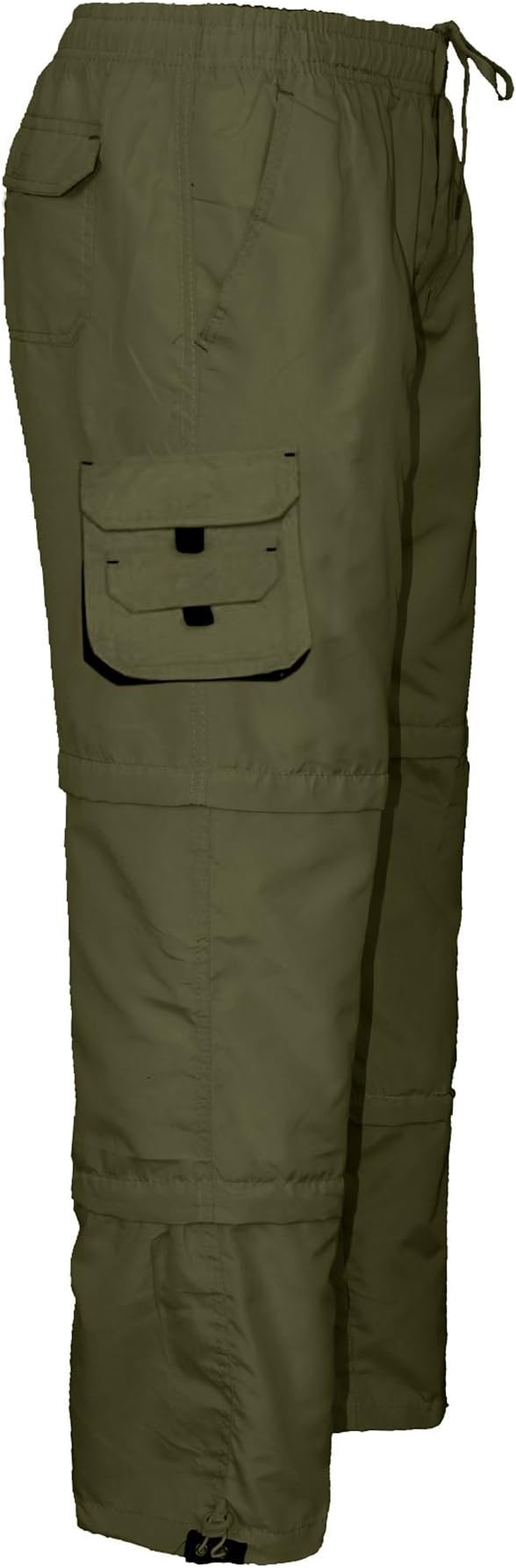 Mens 3 in 1 Elasticated Waist Summer Cargo Combat Trousers Lightweight Pants