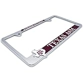 Premium All Metal TAMU Aggies Alumni License Plate Frame w/Texas Shaped Insert- Second Generation (Texas A&M)