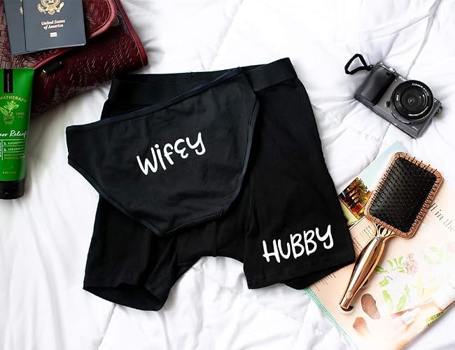 Amazon.com: Hubby Wifey Couples Underwear Matching Set, His and Hers