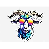 Cool Goat Animal Sticker Funny Animal Sticker -Vinyl- Decal for Bumper, Windows, Helmet, Car, Water Bottle, Waterproof 5