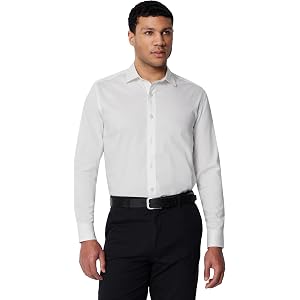 Amazon Essentials Men's Regular Fit Stretch Wrinkle Free Spread Collar Dress Shirt