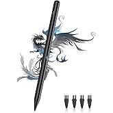 Stylus Pen for Android, A11+/A9+ Pencil Power-Display Android Tablet Pen 4 POM Tip Rechargeable Stylus Pen for iPhone 6-17, Samsung Galaxy Tab A11/A9, Switch, Other Smartphone and Tablet Devices-Black
