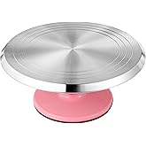 OMISTAR Aluminium Alloy Revolving Cake Stand, 12 in Cake Decorating Turntable, Non-Slip Rotating Platform, Smooth 360° Rotations for Cake Decorating and Baking Parties
