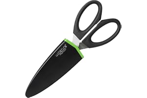 Staysharp Scissors, Kitchen Scissors with Built-in Sharpener, Keep Your Scissors Sharp at All Times, Slim Design Scabbard, Pu