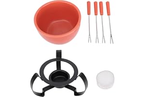 Yechiry Cheese Fondue Pot Set, Ceramic European Style Cheese Melting Pot with Detachable Metal Stand, Versatile Ceramic Kitch